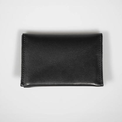 Premium quality Black Leather Folded Card Wallet on a clean white background, highlighting superior leather and craftsmanship.