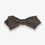 The Burgundy Grey Micro Squares Bow Tie on a white background