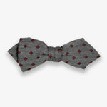 The Grey Marle with Burgundy Diamond Bow Tie on a white background. 