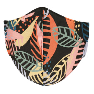 Abstract geometric leaf design in Liberty cotton, made in New Zealand by Parisian, lined with merino and with adjustable toggles for added comfort
