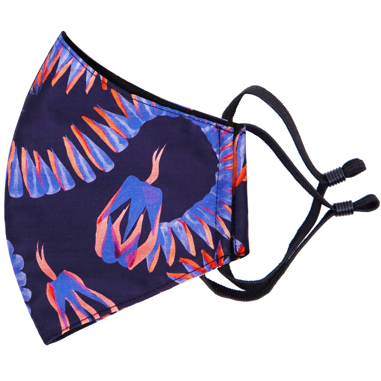 snake your way through the crowd with this fashion liberty cotton face mask made in NZ by Parisian with fine merino lining and adjustable toggles for extra comfort.