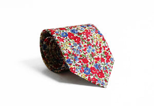 Liberty cotton classic floral tie made in New Zealand by Parisian in Emma and Georgina Design